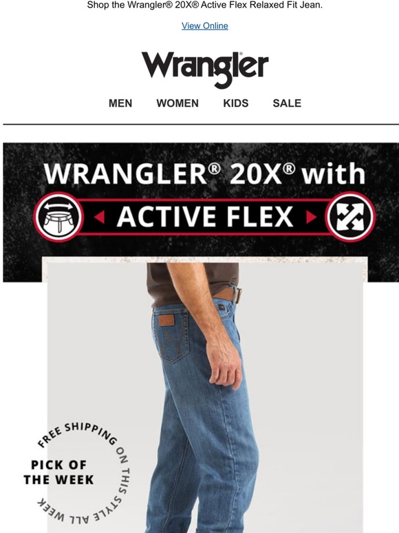 wrangler active flex jeans