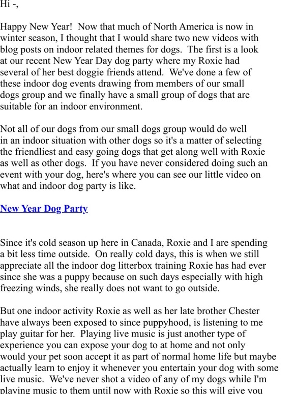 New Videos On Indoor Dog Parties + Playing Guitar For Dogs