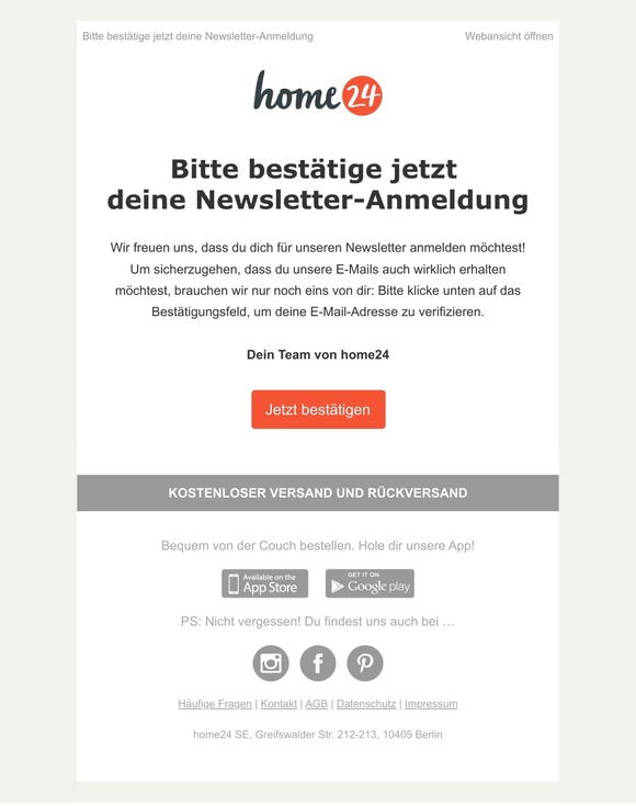 Bitte bestätige jetzt deine Newsletter-Anmeldung