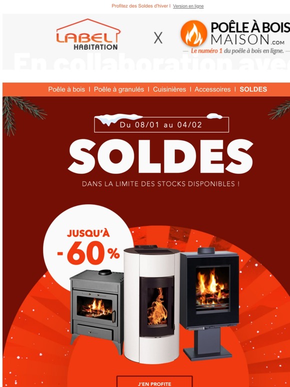 ➡ Profitez du weekend des soldes et de remises allant jusqu'à -60% chez notre partenaire Poêleàboismaison 🔥 