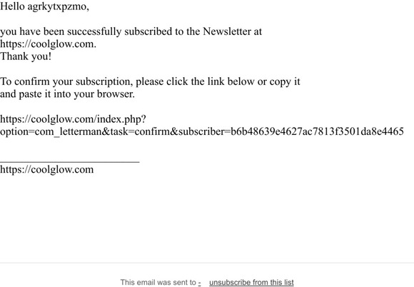 Your Newsletter Subscription at https://coolglow.com
