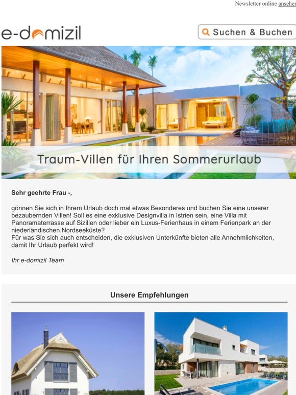 Traumhafte Villen für Ihren Sommerurlaub ☼