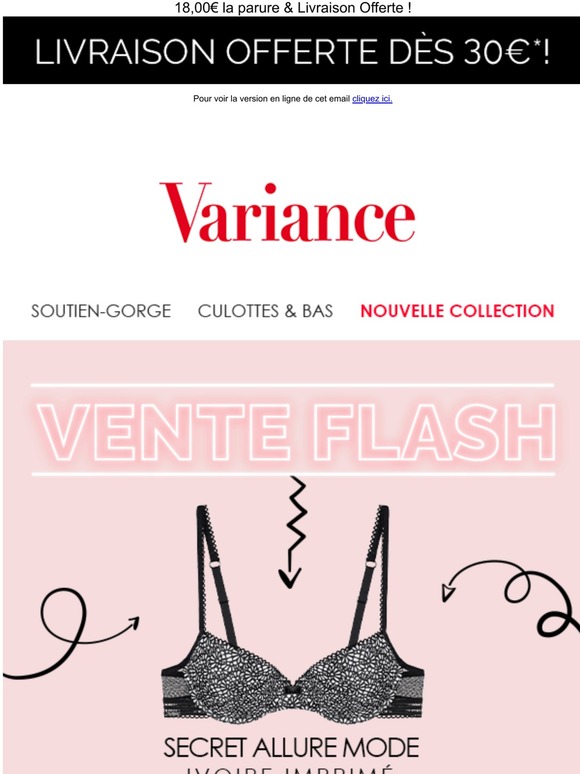 Variance la marque de lingerie pour elle 60 jusqu a ce soir Vente Flash Milled