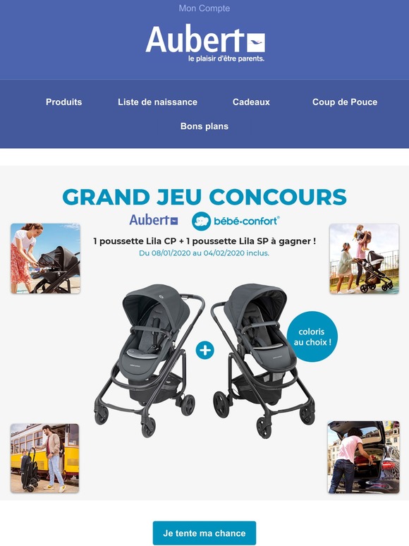 Aubert Grand Jeu Gagnez Une Poussette Lila Bebe Confort Cp Ou Sp Milled
