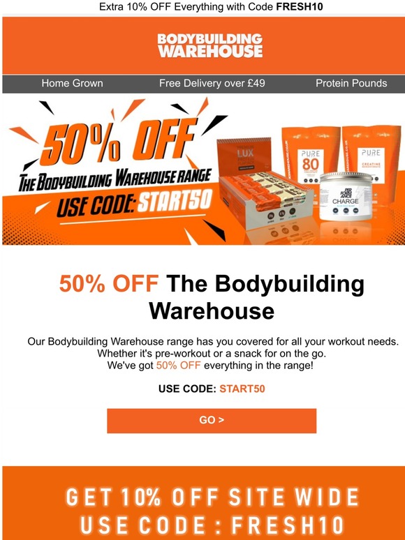 Bodybuilding Warehouse Get 50 Off The Bodybuilding Warehouse Range
