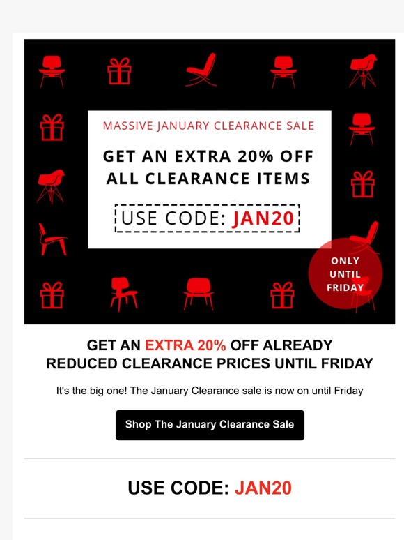 GET AN EXTRA 20% OFF NEWLY ADDED CLEARANCE FURNITURE