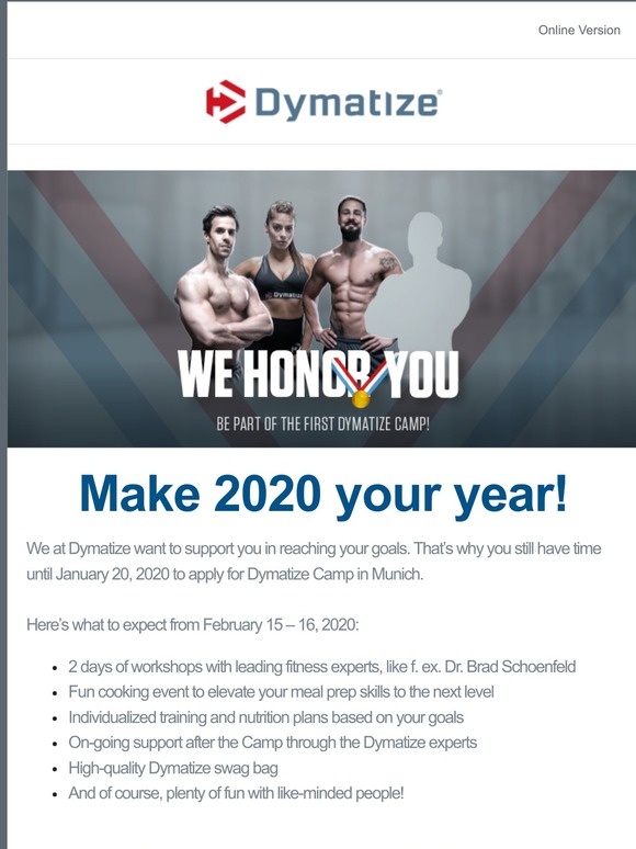 There’s still time to apply for Dymatize Camp!