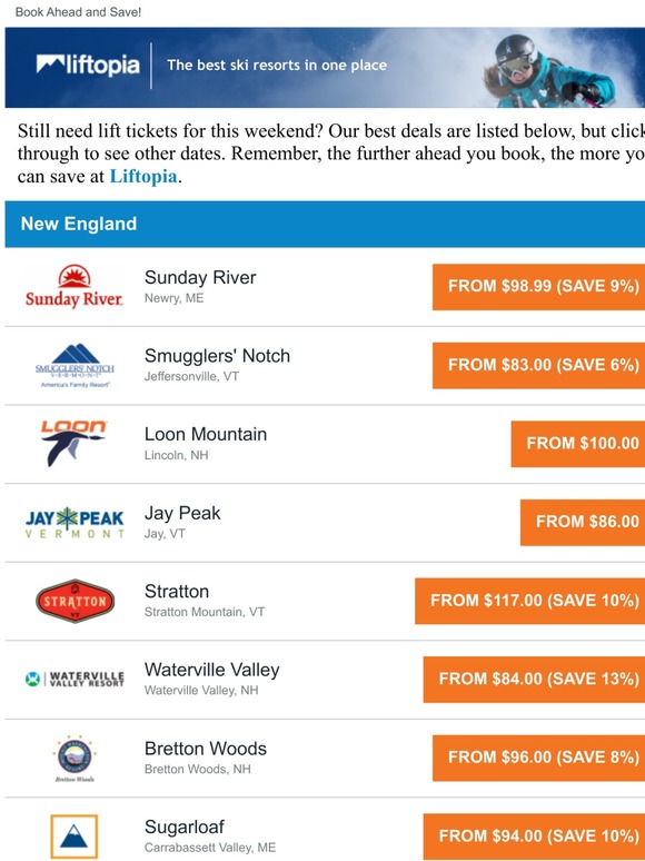 Deal Alert - This Weekend's Best Lift Ticket Savings