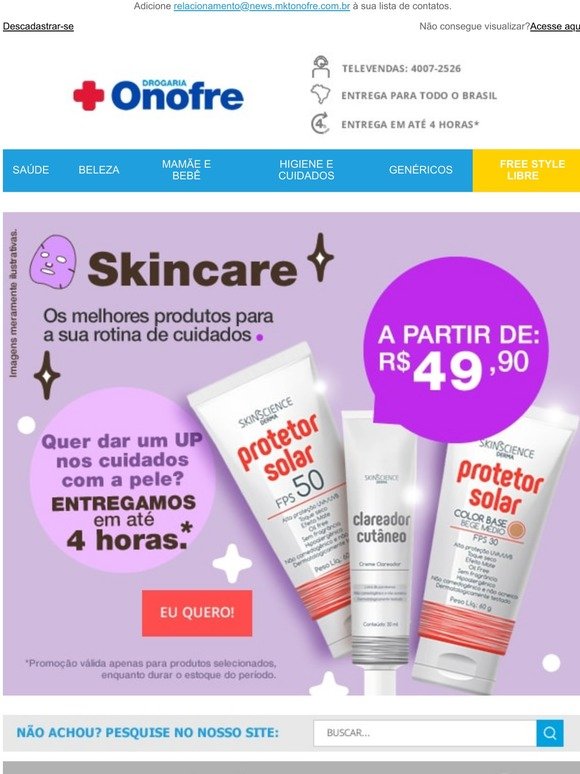 Skincare ✨ A partir de R$49,90! Aproveite 😉