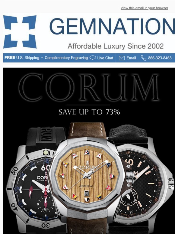 Corum Timepieces - Save Up To 73% | Only at Gemnation