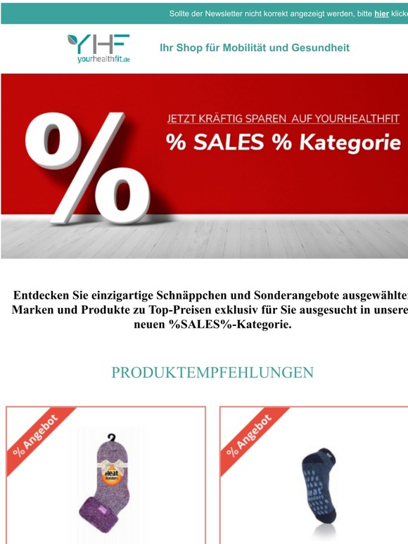 Jetzt kräftig sparen in der YourHealthFit %Sale%-Kategorie