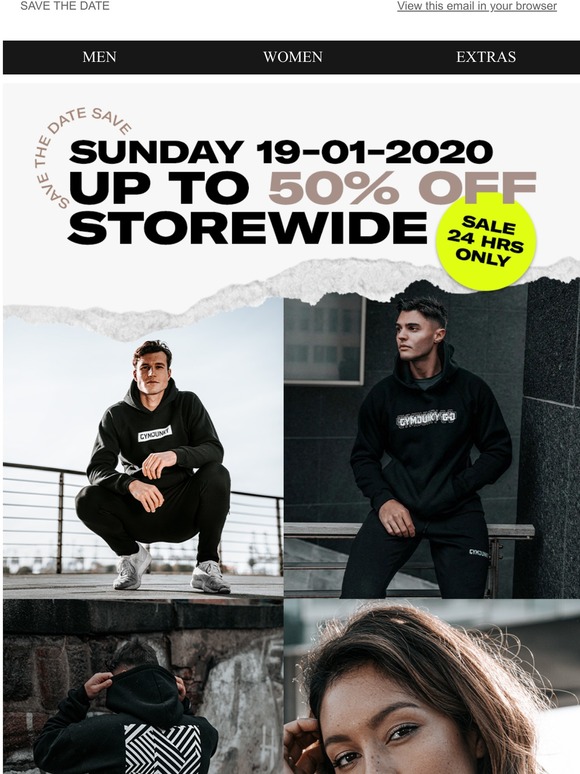 Nur diesen Sonntag! Bis zu 50% Rabatt Storewide.