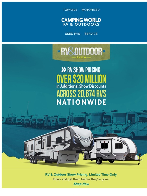 Camping World Shop RV Show Prices From The Comfort of Your Home! Milled