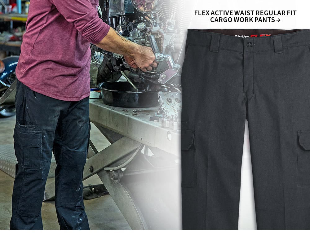 flex active waist regular fit cargo work pants