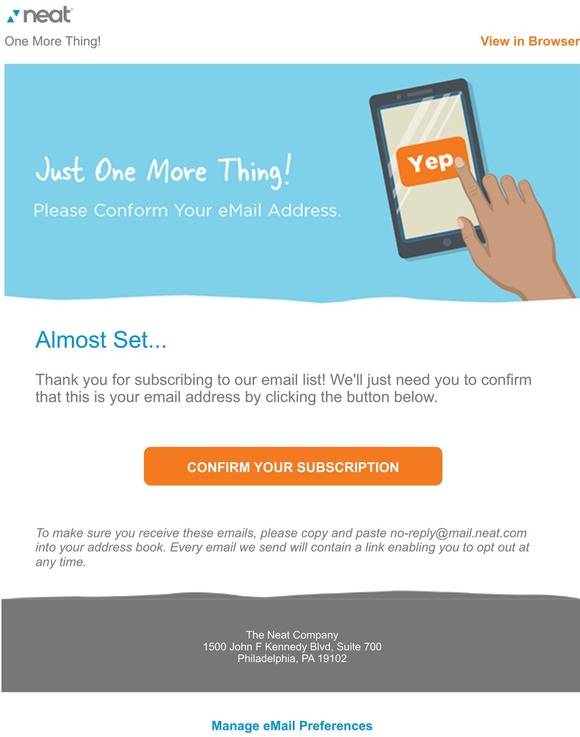 Please Confirm Your eMail Address