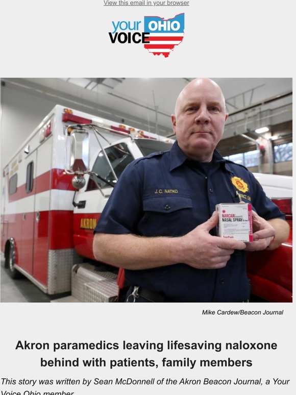 Akron paramedics leaving lifesaving naloxone behind with patients, family members