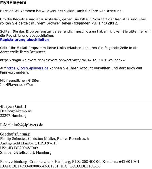 Ihre 4Players.ID
