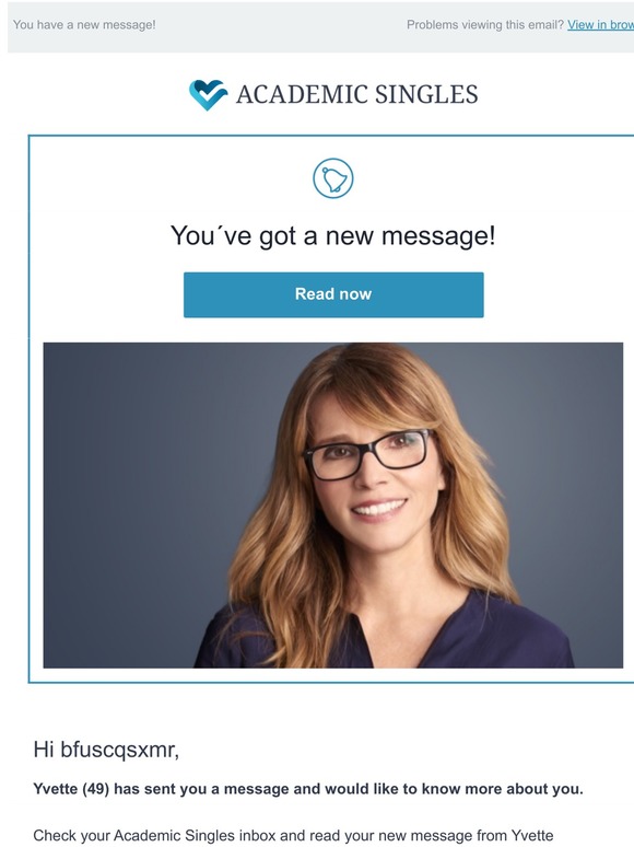You have a new message from Yvette!