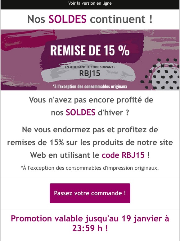 ⚡Ne l'oubliez pas ! Des réductions de 15% sur notre site Web !⚡