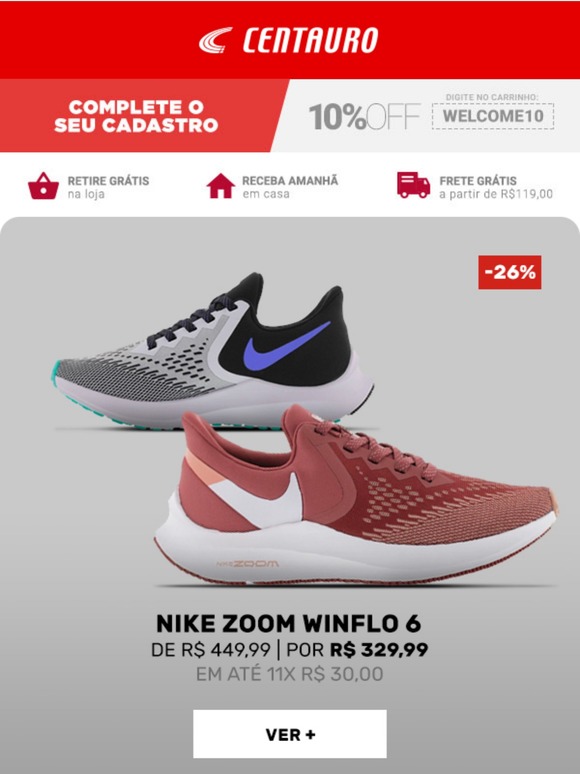 centauro nike zoom winflo 6