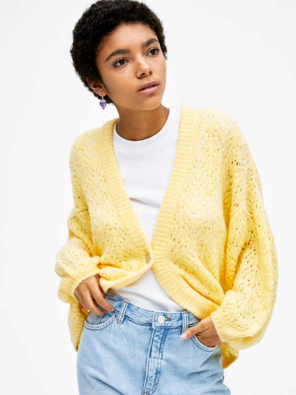 monki puff sleeve cardigan