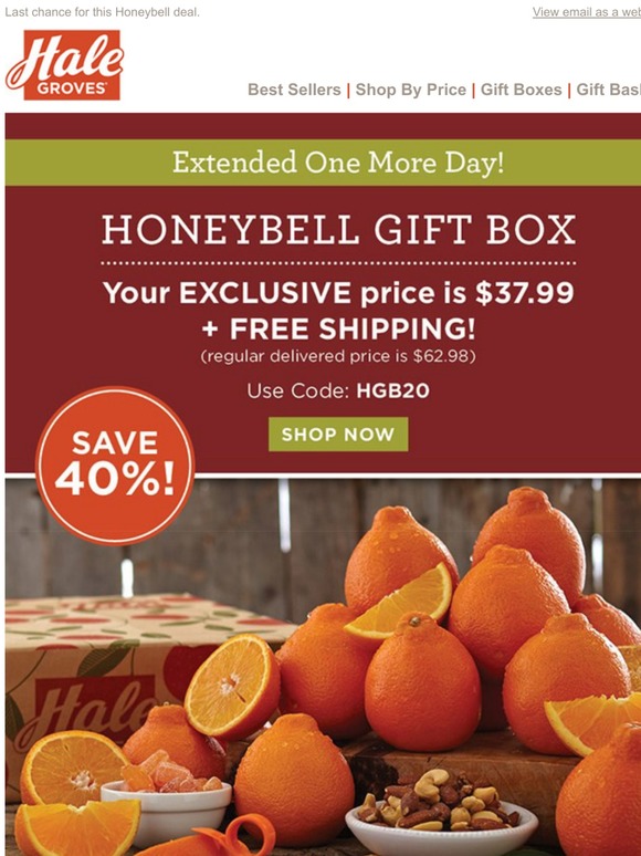 Hale Groves Extended! Free Shipping and Save 40. Milled