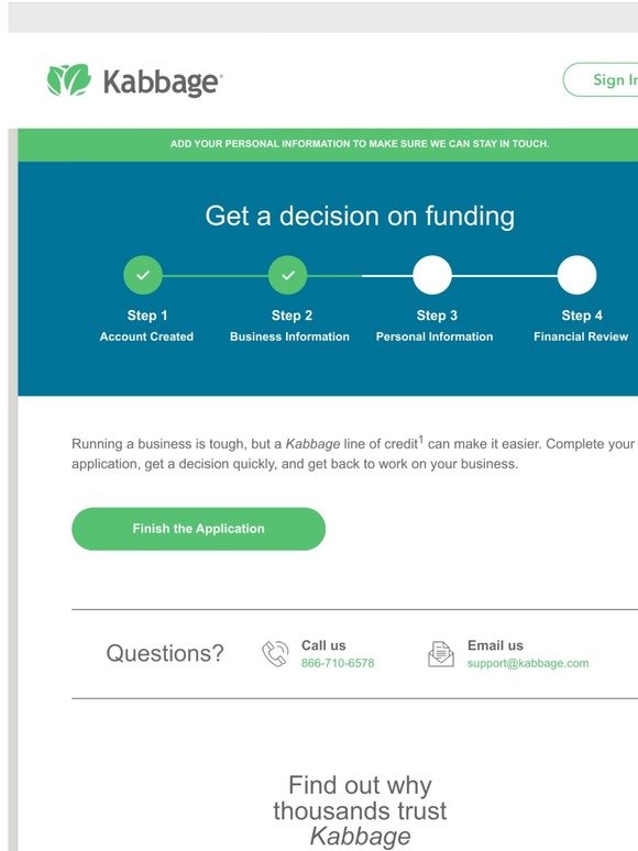 You're just a few clicks from a funding decision