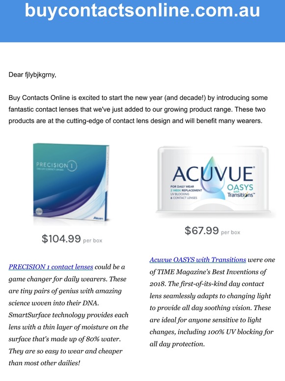 Looking for 2020 vision this year? Exciting new contact lenses now available!