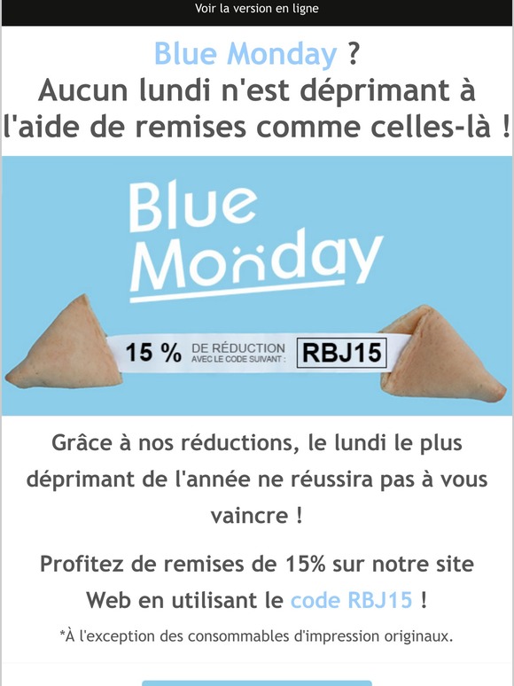 Ce Monday n'est pas blue ! 💥15% de réduction, juste aujourd'hui 💥