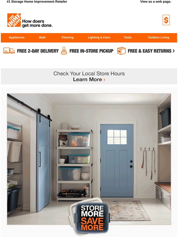 Home Depot Up to 35 Off Storage Solutions Milled