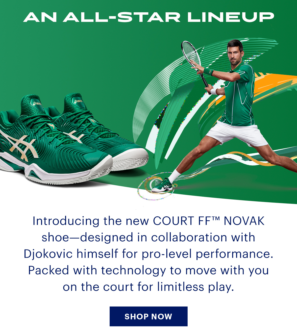 asics court ff novak green