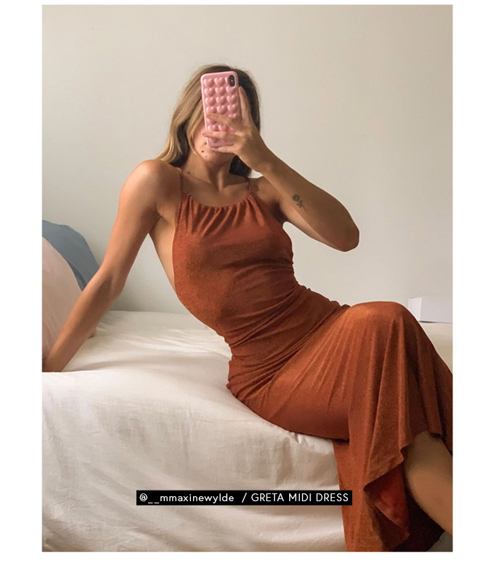 misha greta midi dress
