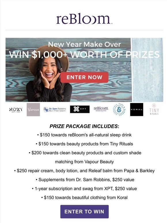 WIN over $1,000 in beauty prizes!