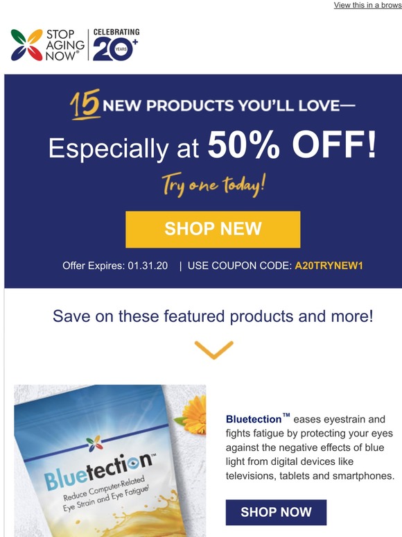 Stop Aging Now New Product Sale! 50 OFF 15 CuttingEdge New Formulas Milled