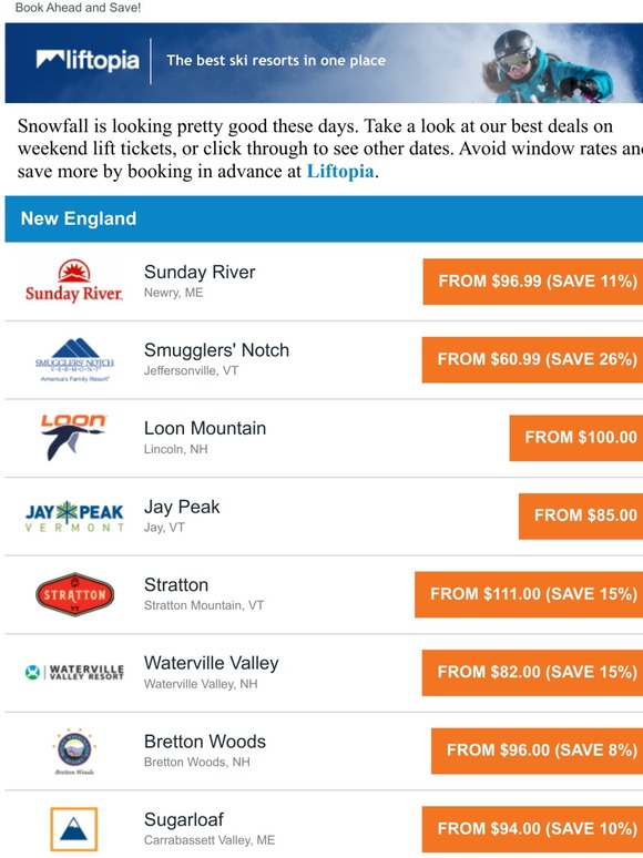 🚠 Lift Ticket Deals ⛷️ Get Ready for the Weekend