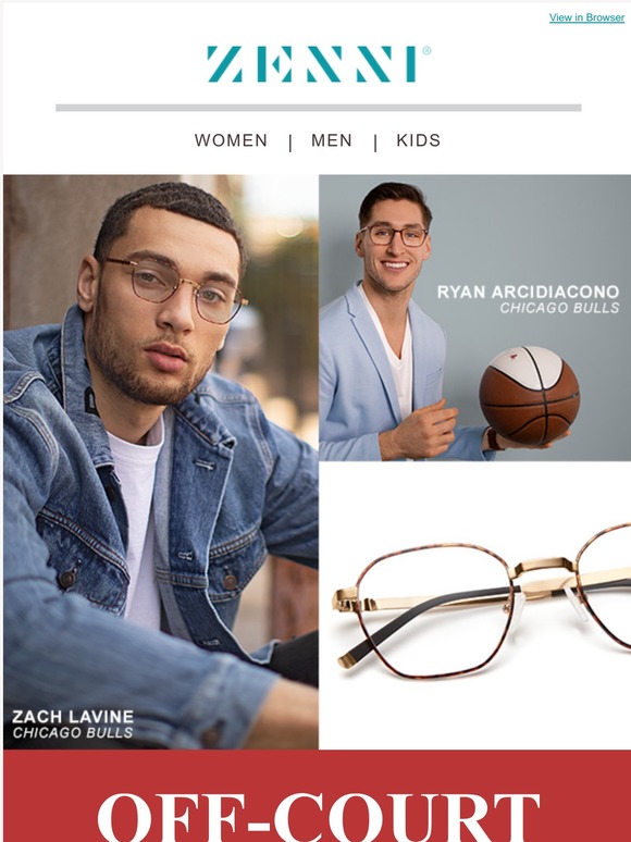 Zenni Basketball Stars with Serious Frame Game Milled