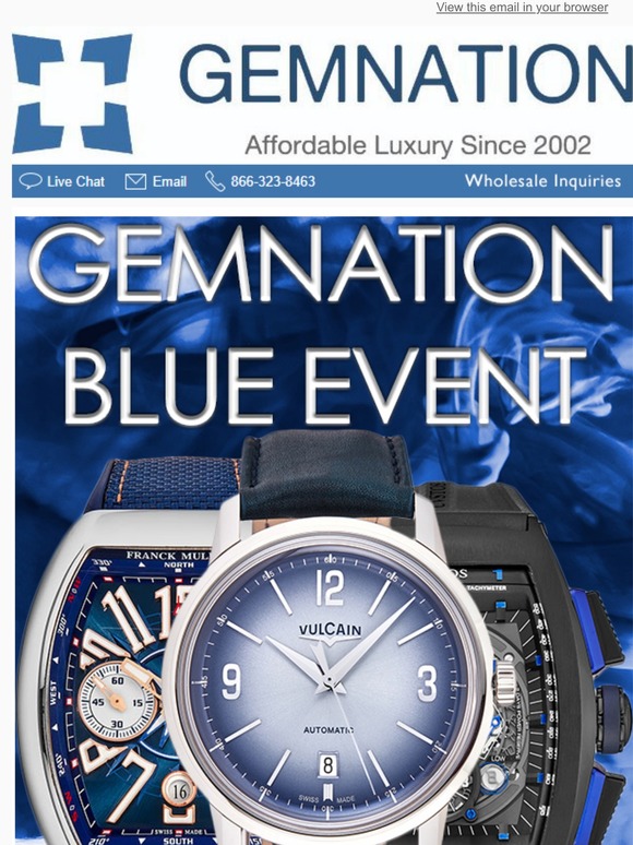 Gemnation Blue Event – Romain Jerome – Franck Muller – Cvstos – Anonimo & More! | Only at Gemnation