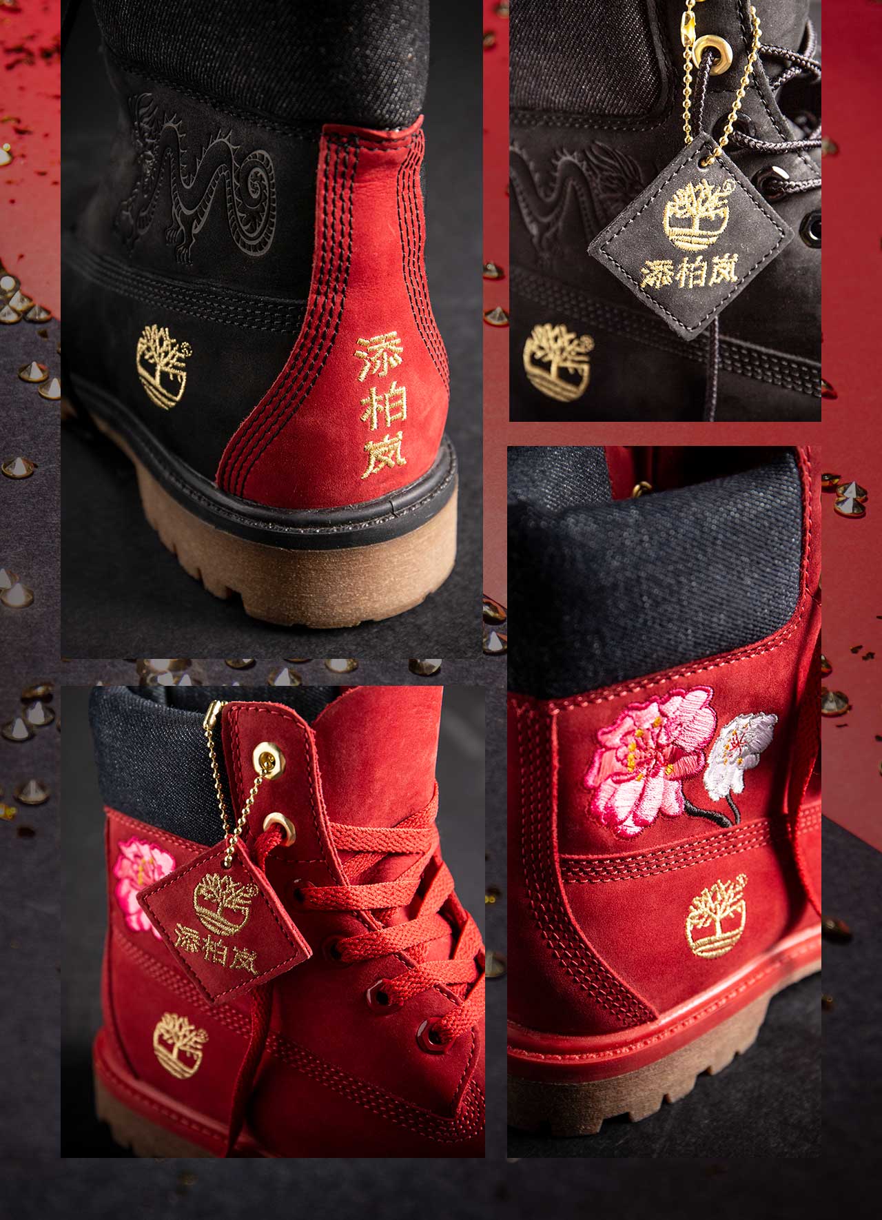 men's embossed dragon 6 inch waterproof boots