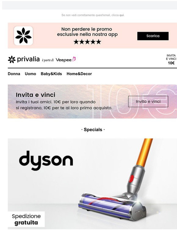 Privalia: Dyson, United Colors of Benetton, Make up Forever, Cotonella,  Refrigue Jr, Guzzini e tanto altro su Privalia | Milled