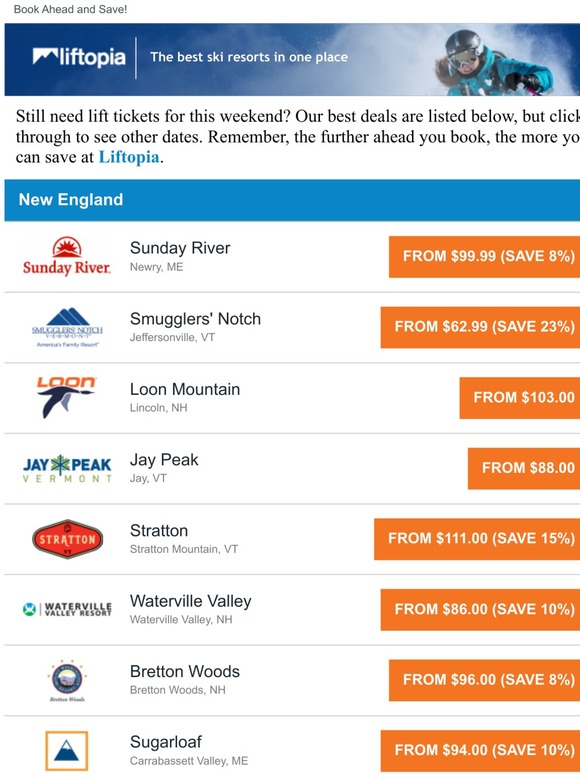 Deal Alert - This Weekend's Best Lift Ticket Savings