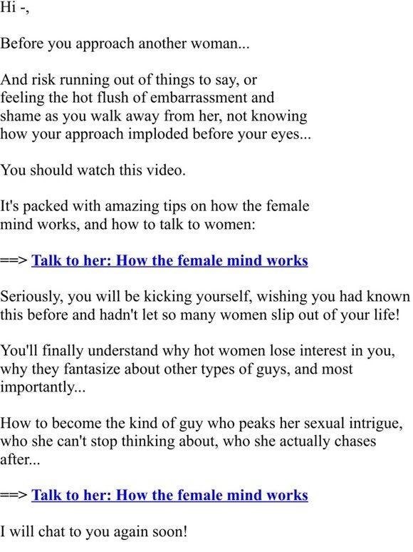 Talk to her: How the female mind works