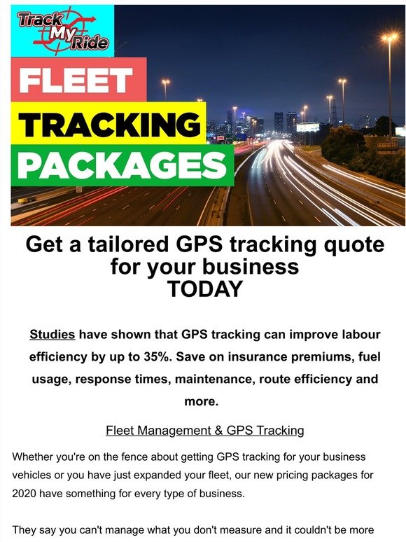 Track My Ride -  Request a tailor made GPS Tracking proposal today