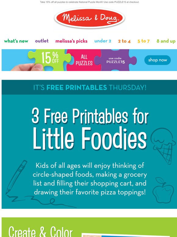 Melissa &amp; Doug: Here are your 3 free printables for the weekend! | Milled