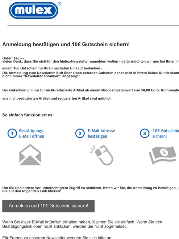 Bitte bestätigen Sie Ihre Newsletter Anmeldung 