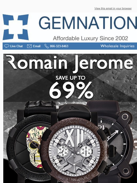 Romain Jerome Event – Save Up To 69% | Titanic | Steampunk | Moon Invader | Dios de Los Muertos | Skylab | Only at Gemnation