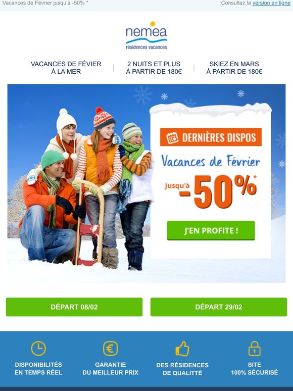 Cap sur les vacances de février : jusqu'à -50% !