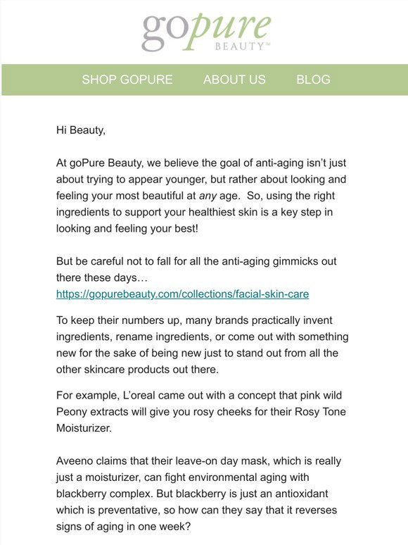 go pure beauty products reviews