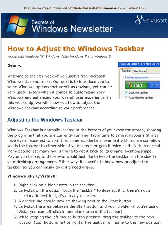 How to Adjust the Windows Taskbar