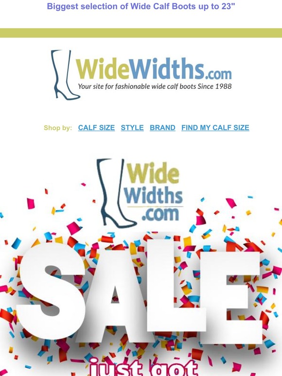 The widewidths.com SALE just got BIGGER. Now 25% off site wide.👍💖👢