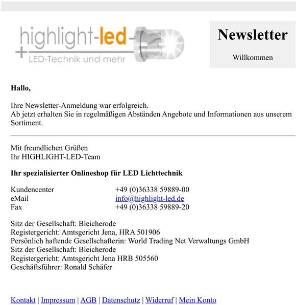 Ihre Newsletter-Anmeldung